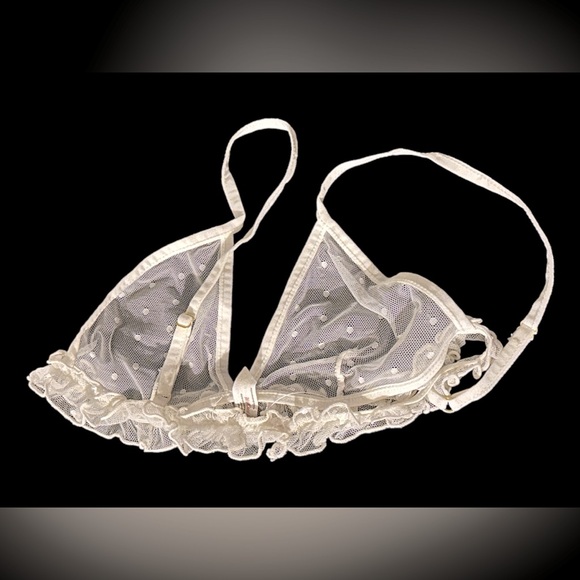 Free People Intimately |Polka Dot & Ruffled Lace Bralette | Sz: XS - Picture 5 of 14